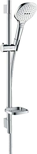 hansgrohe Raindance Select E 120 wassersparendes Duschset 0,65m, 3 Strahlarten, Weiß/Chrom
