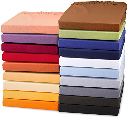 aqua-textil Exclusiv Spannbettlaken 140x200-160x220 cm Silber grau Jersey Baumwolle 230g/qm Spannbetttuch Elastan Laken