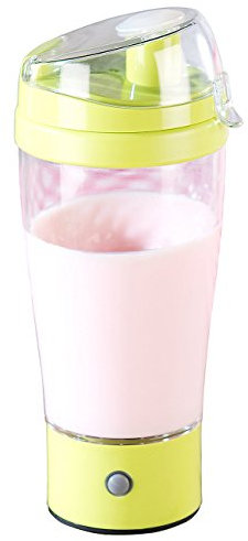 Rosenstein & Söhne Shaker per Cocktail - Shaker: Bicchiere auto mescolantesi con frusta elettrica, 450 ml, Senza BPA (Elettrico shaker, proteina shaker, Montalatte)