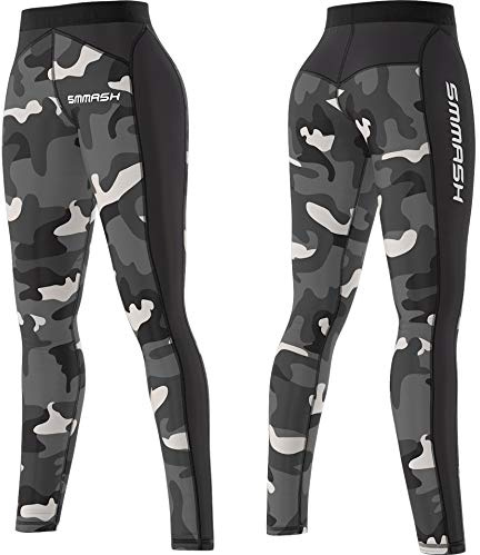 SMMASH Camo Professionell Sport Långa Leggings för Kvinnor, Dam Yogahose, Löparbyxor, Träning, Fitness, Gym, Andas och Lätt, Antibakteriellt Material, Tillverkad i EU (S, s)