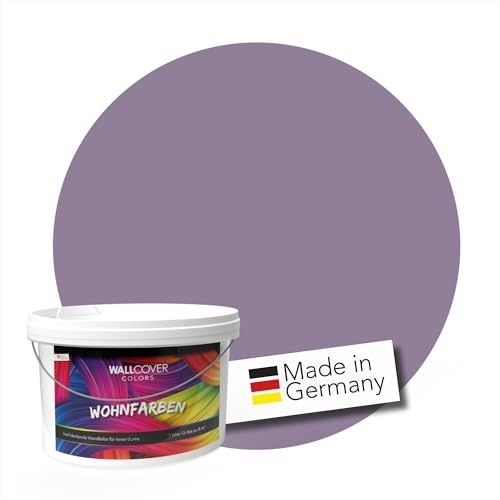 WALLCOVER hochwertige Wandfarbe für Innen | Lila (Mystic Amethyst) | 1L für 8m² | Hochdeckende Innenfarbe Matt (Klasse 1) | Profi Qualität aus Deutschland