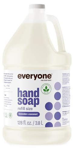 Everyone Liquid Hand Soap Refill, 1 Gallon, Lavender and Coconut, made with Essential Oils for kitchen and bathroom