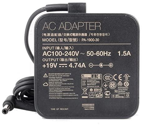 19V 4.74A 90W AC Adapter ADP-90YD B PA-1900-30 Charger Compatible for ASUS A52F A53E A53S S53U F555LA K52F K53S N550 N56 R510C K550LA K55A K55N VivoBook Laptop Power Supply (DC Plug Size: 5.5*2.5mm)