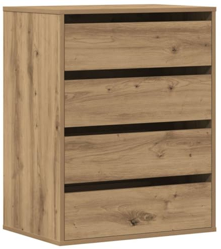 vidaXL Cassettiera Angolare Rovere Artigianale 60x41x76cm Multistrato, Mobile con cassetti, armadietto con cassetti, portaoggetti con cassetti