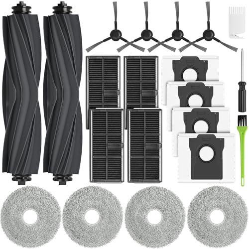 RUKHOOL Accessori Ricambi per Dreame L10s Ultra Gen 2 / Mova E30 Ultra / L10s Pro Ultra Heat /L40 Ultra AE Ricambi 6 Sacchetti Ricambio 4 Panni Mocio 2 Spazzola Principale 4 Filtri 4 Spazzole Laterali