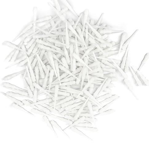 SHENGYIG 200 Stück Softdart Spitzen, 27 mm Dart Spitzen Soft, 2BA Weiß Dartpfeile Kunststoffspitze, Target Darts Spitzen für Professionelle Wettkämpfe und Hobby