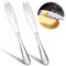 Hpmjz 2Pcs Butter Knife 3-in-1 Stainless Steel Spreader Serrated Edge Shredding Slots Sandwich Curler, Slicer, and Spreader Kitchen Serrated Easy to Hold for Bread Butter Cheese Jam Slicer
