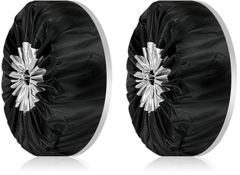 Car Spare Tire Cover,2Pcs Waterproof Auto Wheel Protection Bag with Handle,Dustproof Winter Trailer Spare Tyres Storage Bag,Adjustable Anti-aging Car Tire Protector for Trailers,SUV,80CM Diameter
