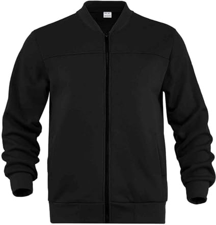 Foweknow Chaqueta de forro polar para hombre, cuello alto, chaqueta de invierno, cálida, táctica, chaqueta funcional, chaqueta forrada de peluche, sudadera con cremallera, chaqueta deportiva monocolor