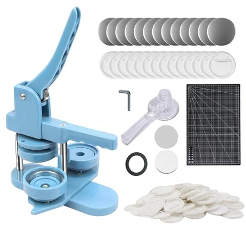 Máquina para hacer chapas de 58 mm, máquina DIY para hacer chapas con 100 piezas metálicas y cortador circular, troqueladora de chapas, kit de máquina para hacer chapas