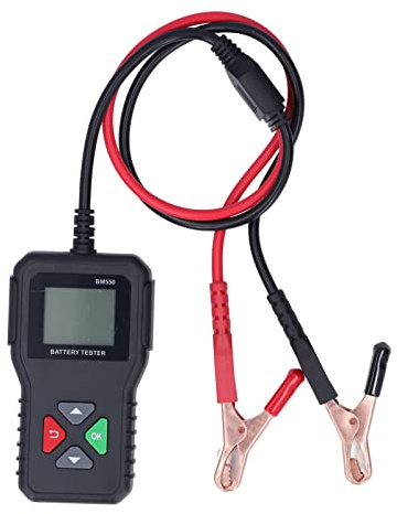 Bonbela Testeur de Batterie, Analyseur de Batterie Automobile 6 V 12 V 24 avec Fonction de Protection pour Voitures Motos Tondeuses à Gazon équipement Industriel