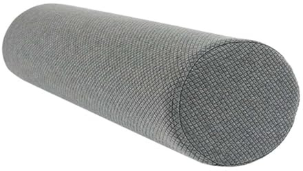 Rulle kudde för nacknacken – mjukt skumstöd för nacksmärtlindring, runt stöd för huvud, rygg, ben och yoga, 50 x 15 cm, grå – komfort och stabilitet
