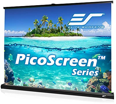 Elite Screens PicoScreen Series, Light-Weight Pull Up Manual Projector Screen, 45-inch 16:9, Portable Table-Top Pull-Up Home Theater Movie Office Classroom Fiberglass Projection Screen, PC45W, Black