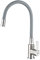 Ibergrif, Grey Kitchen Tap with Universal Flexible Spout, Monobloc Sink Mixer, Brushed Stainless Steel