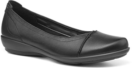 Hotter Womens Robyn II Wide Ballet Flat, Black Le, 5.5 UK Wide