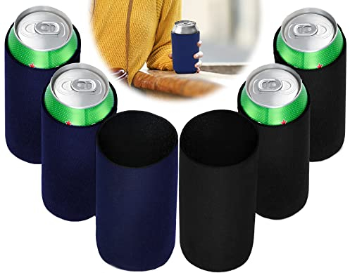 Raffreddatore per Lattine 500ml 6Pcs Beer Coozies Raffredda Bottiglie Cooler Porta Bottiglia Termico Porta Bottiglia Termica Tessuto Termico Adatto a Tutti i Tipi di Feste 3 nere e 3 blu