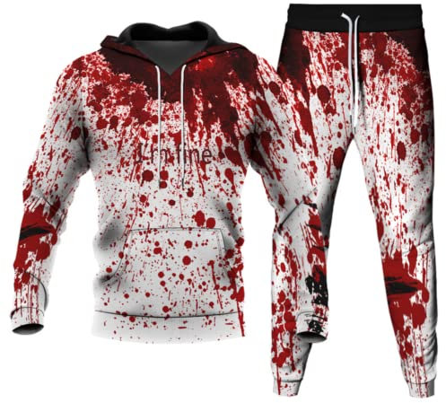 ATZTD Halloween-Jogginganzug für Herren mit Hose und Kapuzenpullover, Trainingsanzug, unisex, Halloween2, Größe L