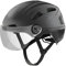 Men's and Women's Bicycle Helmet with Magnetic Visor, Removable Sun Protection Cap and Size Adjuster, Black Helmet for E-Bike, Mountain Bike & City Bike (M Protective Glasses)