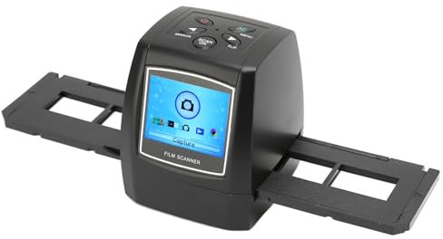 Scanner per Pellicole e Diapositive, Digitalizzatore per Pellicole Converte Diapositive da 35 Mm a 135 Mm a Colori in Bianco e Nero in Immagini JPEG da 5 MP e 10 MP, Display LCD (Spina UE)
