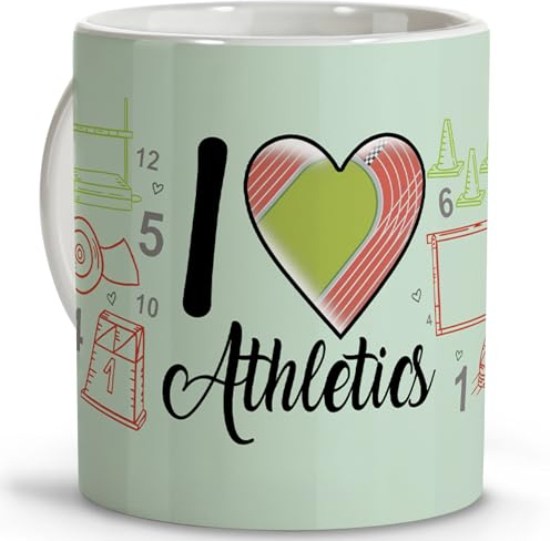 LolaPix Taza atletismo. Regalos atleta. Regalos para deportistas. Tazas originales para regalar. Tazas de cafe. Taza cerámica 330 ml. Atletismo
