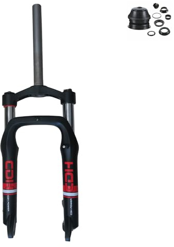 CDHPOWER Fourche de vélo 10,2 cm à suspension épaisse de 50,8 cm avec casque de 2,8 cm, frein à disque
