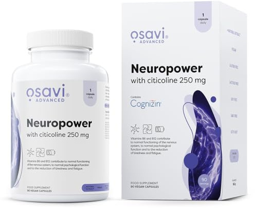 Osavi - NeuroPower mit Citicolin | 250 mg hochwertiger Wirkstoff zur gezielten Mikronährstoffversorgung - Für Fokus & kognitive Leistung - 90 vegane Kapseln