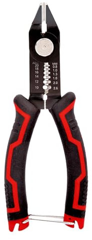 BACSHBY Alicates de Corte Diagonal 3 en 1, Pelacables Profesional para Electricista con Punta Curva, Tenaza para Cortar y Pelar Cables, con Muelle Oculto y Mango Ergonómico con Cierre de Seguridad