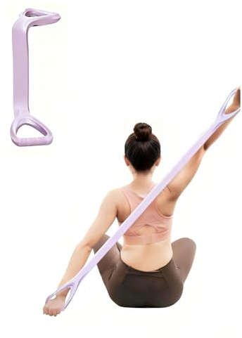 Fasce di resistenza fitness con manici - Fascia per esercizi per stretching braccia e spalle, fasce elastiche per donne e uomini (Viola 35LB)
