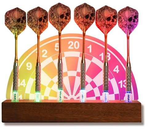 Soporte para dardos iluminado, soporte acrílico para dardos con múltiples modos de color y ajustes de brillo, Estilo 2