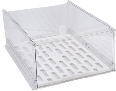 RIZGHWOY Cassetto Dell'organizzazione Dell'armadio Dell'armadio Bin Cestino Stackable Trasparente Trasparente con Slot Inferiori Scanalature Superiori per la Camera da Letto del