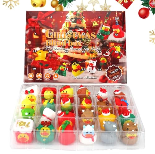 Duck Countdown Calendar - Calendrier de l'Avent à 24 jours pour les, figurines de canards à collectionner avec des jouets surprise, décoration de vacances pour la maison, la fête, l'anniversai