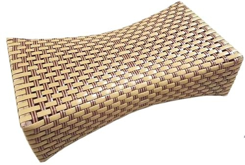 Poggiatesta per sauna 1 pz. Poggiatesta for sauna in rattan, cuscino intrecciato in bambù, for il sudore, rettangolo lungo cavo(Medium 29x17x8.5cm)