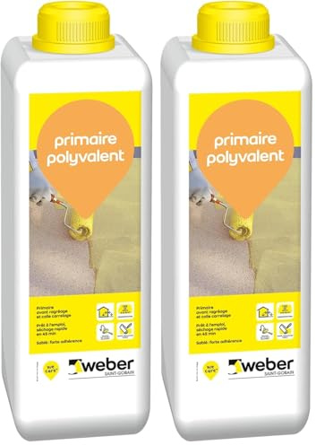 Weber Primaire polyvalent 1 kg, pour améliorer l'adhérence des mortier, colles, chapes et ragréage de sol (Lot de 2)