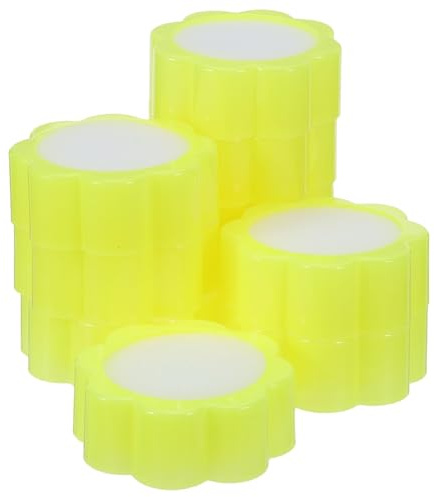 SAFIGLE 24pcs Yellow Flower Shape Finger Moistener Pads for Money Counting – Non-Slip Sponge Moisturizer for Fingertips, Cash Bill Separating Tool for Office and Home Use