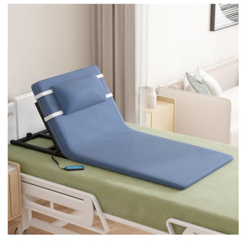 Matelas D'appoint Électrique Réglable Avec Taie D'oreiller，dossier De Lit | Pliable coussin lit avec sommier Respirant, la Chambre à Coucher，Personnes Lit électrique(Blue,B/Without Armrests)