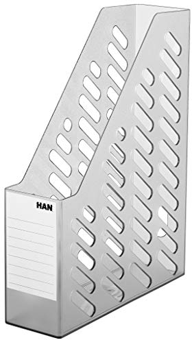 HAN Stehsammler BRILLANT – 1 STÜCK, klassisches, zeitgemäßes Design in transluzenter Optik. Funktional, hochwertig und schick, mit Beschriftungsetikett, transluzent-grau, 1602-69