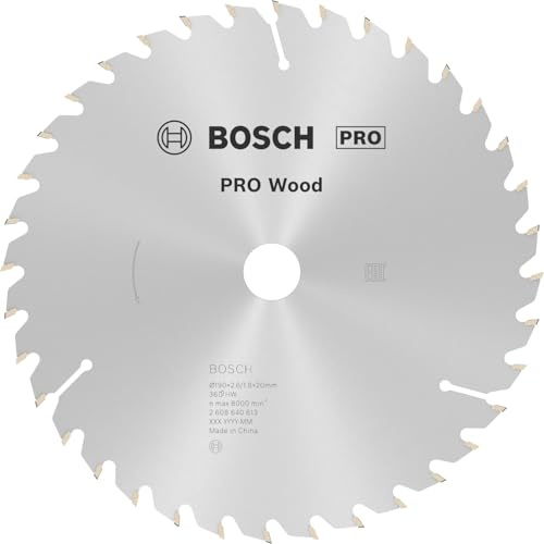 Bosch Professional Kreissägeblatt Optiline Wood (für Holz, 190 x 20 x 2,6 mm, 36 Zähne, Zubehör Kreissäge), Grau