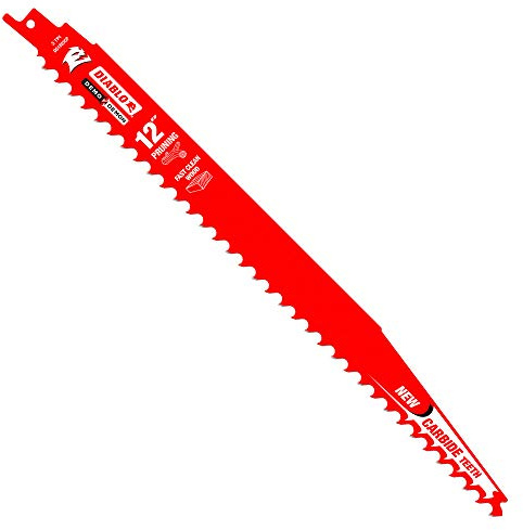 Diablo Demo Demon Teeth Reciprocating Saw Blade for Pruning and Clean Wood - Carbide Tooth Design - 12 Length, 3 TPI - DS1203CP