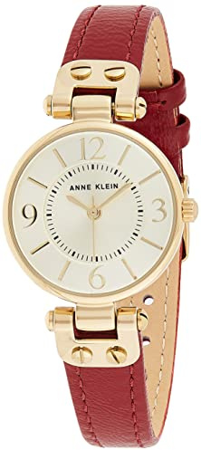 ANNE KLEIN damklocka med läderarmband