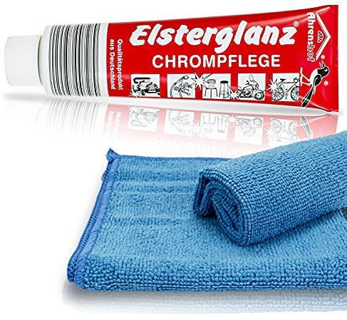 XXL Elsterglanz 150 ml inkl. 2 Mikrofasertücher Polierpaste 11 Sorten wählbar (Chrompflege)