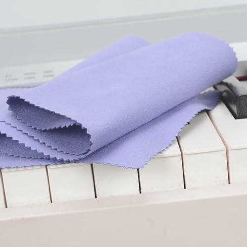 MuzcYM 125 x 15 cm morbida fibra super fine viola tastiera di pianoforte copertura protettiva panno per la pulizia del pianoforte 88 tasti