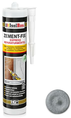 Isolbau Zement-Fix Express Mortier de réparation pour joints et fissures en intérieur et extérieur Gris béton 300 ml
