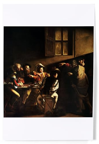 Lantern Press 8x12 Art Print, The Calling of Saint Matthew (Artist: Caravaggio) c. 1599, Masterpiece Classic