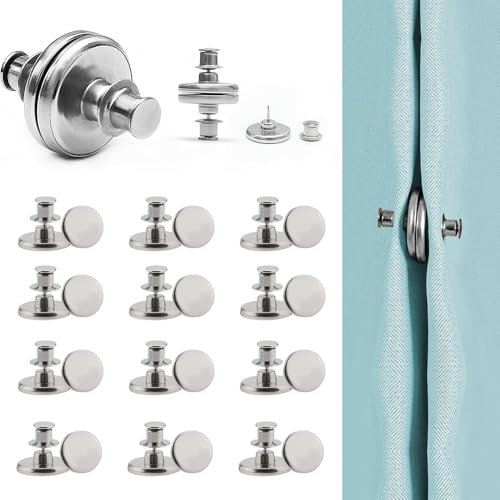 JAONLD 24 Stück Vorhang Magnetknopf Silber Magnete für Vorhänge Rostfrei Vorhang Magnet Langlebig Magnetknöpfe für Schlafzimmer Wohnzimmer Esszimmer Badezimmer Küche Büro