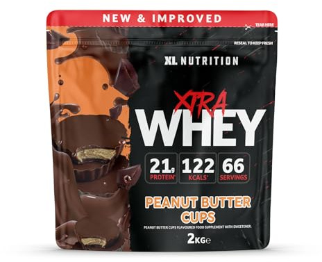 XL Nutrition Whey Protein Powder | High Protein, Low Carbohydrates | 67 Servings, 2kg | Suitable for Vegetarians | Ideal for Muscle Building, Recovery Support (Peanut Butter)