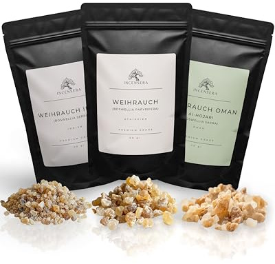 Incensera Rökelseharts-set med Boswellia Serrata, Papyrifera och Sacra