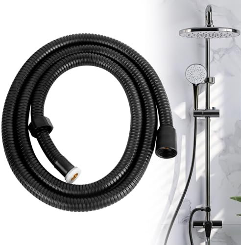 XCRPRT Duschschlauch Brauseschlauch 1.5m Verdrehschutz Universal Duschschlauch Flexibel Duschkopf Schlauch Duschschläuche für Handbrause Schwarz