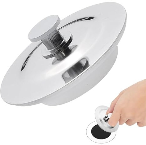 Universal Bath Plug for 40-45mm Drain Holes – Stainless Steel & Silicone Sink Stopper for Bathtubs, Kitchen & Bathroom Sinks – Watertight Seal, Easy to Use & Clean