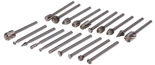 BUGUUYO 20 Piezas Fresas Rotativas Rápido para Tallado Madera Pulido y Perforación Herramientas de Bricolaje Acabado de Alta Precisión Plateado