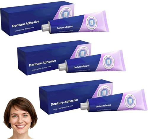 Adhesivo para prótesis dentales, adhesivo termoplástico para prótesis, adherencia duradera, pegamento dental práctico para los dientes, mejora el ajuste, la comodidad y la estabilidad. (3pcs)